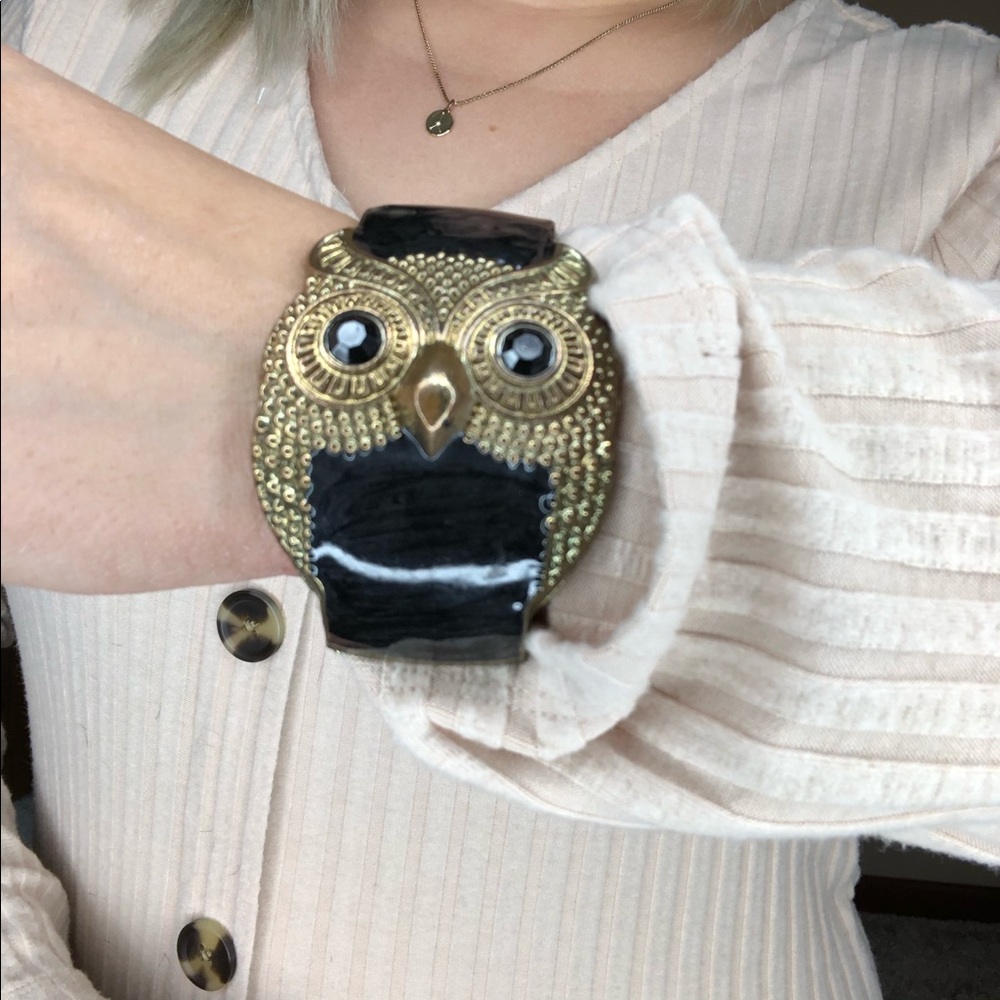 Black & Gold Owl Bracelet